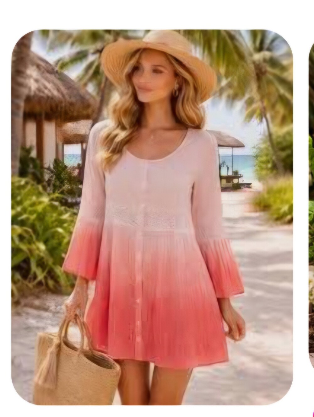 REVOLVE Tularosa Blake Pink to Coral Ombre Mini Dress with Lace Waist